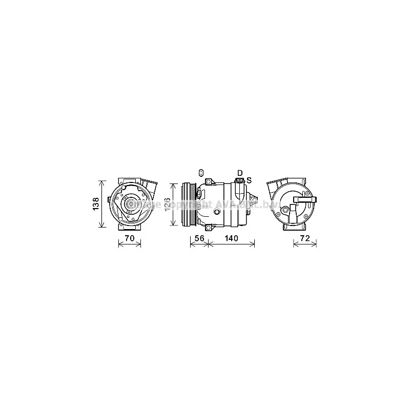 Compresseur, climatisation AVA QUALITY COOLING CTK066