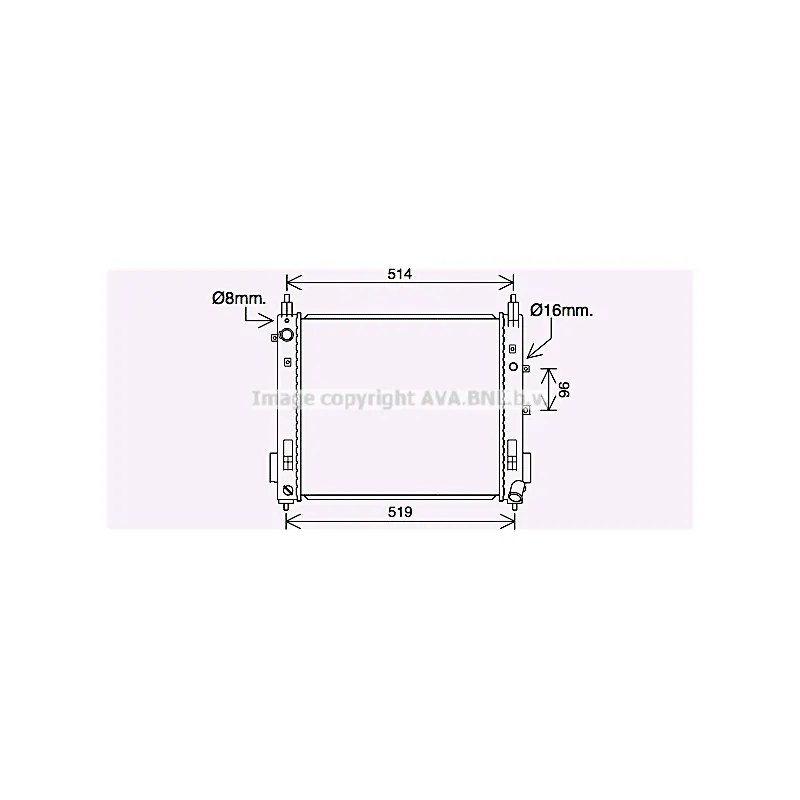 Radiateur, refroidissement du moteur AVA QUALITY COOLING DN2440