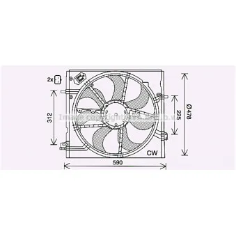 Ventilateur, refroidissement du moteur AVA QUALITY COOLING DN7536
