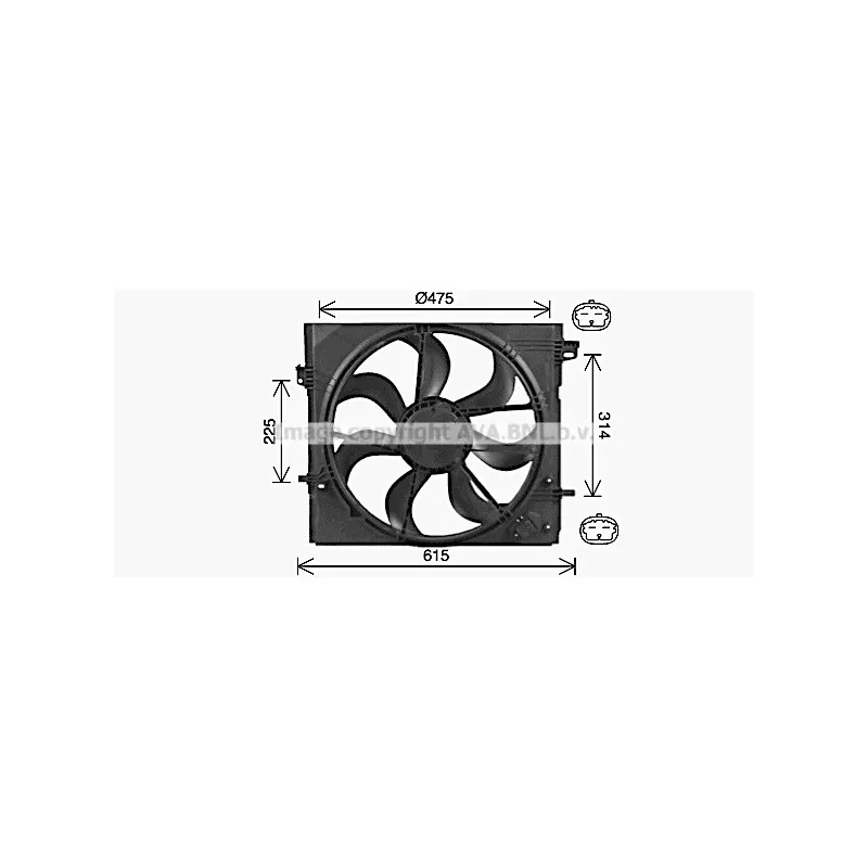 Ventilateur, refroidissement du moteur AVA QUALITY COOLING DN7540