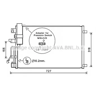 Condenseur, climatisation AVA QUALITY COOLING DNA5290D