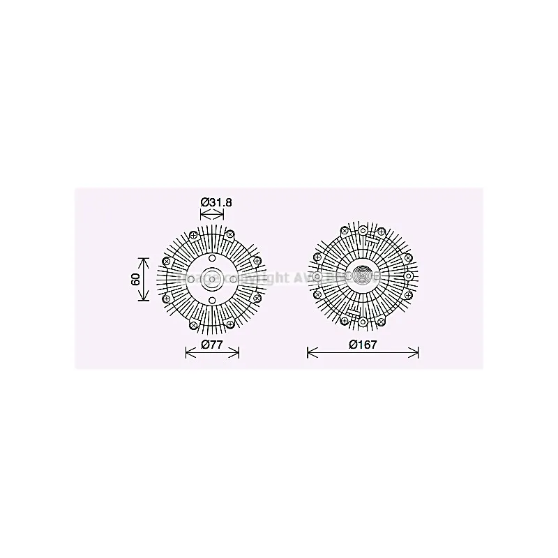 Embrayage, ventilateur de radiateur AVA QUALITY COOLING DNC446