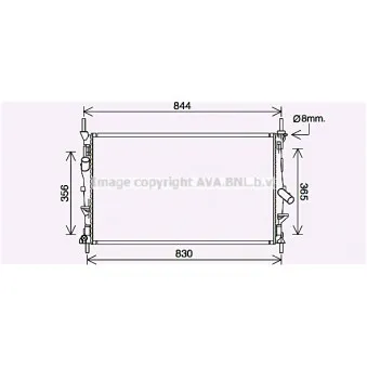 Radiateur, refroidissement du moteur AVA QUALITY COOLING FD2628