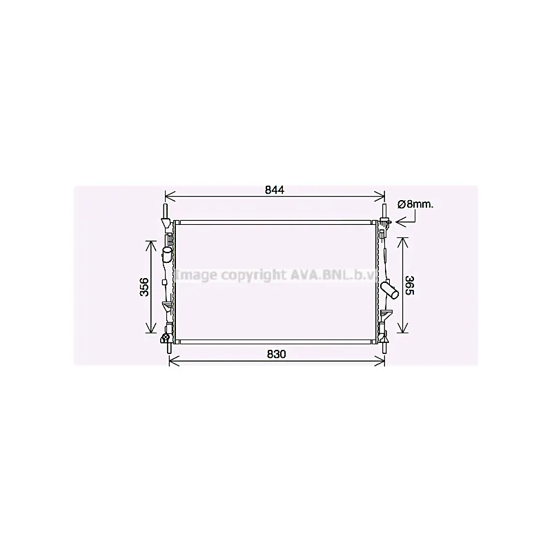 Radiateur, refroidissement du moteur AVA QUALITY COOLING FD2628
