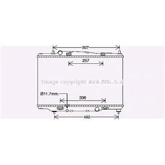 Radiateur, refroidissement du moteur AVA QUALITY COOLING FD2646