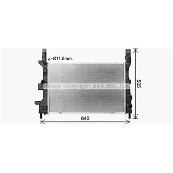 Radiateur, refroidissement du moteur AVA QUALITY COOLING FD2665