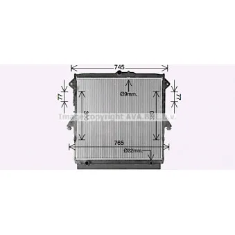 Radiateur, refroidissement du moteur AVA QUALITY COOLING FD2667