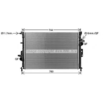Radiateur, refroidissement du moteur AVA QUALITY COOLING FD2676