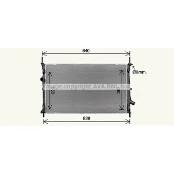 Radiateur, refroidissement du moteur AVA QUALITY COOLING FD2679
