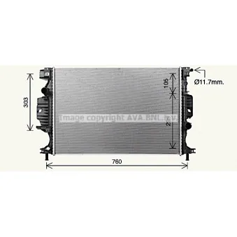 Radiateur, refroidissement du moteur AVA QUALITY COOLING FD2689