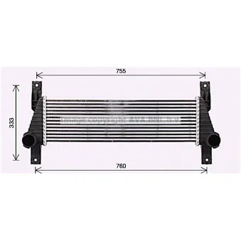 Intercooler, échangeur AVA QUALITY COOLING FD4655