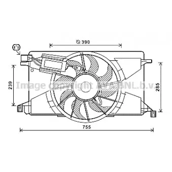 Ventilateur, refroidissement du moteur AVA QUALITY COOLING FD7608