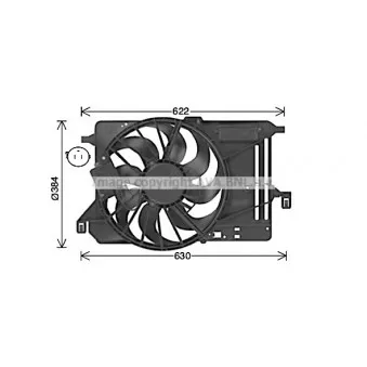 Ventilateur, refroidissement du moteur AVA QUALITY COOLING FD7685