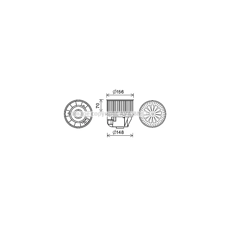 Moteur électrique, pulseur d'air habitacle AVA QUALITY COOLING FD8613