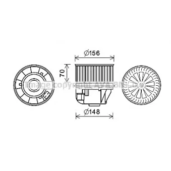 Moteur électrique, pulseur d'air habitacle AVA QUALITY COOLING FD8618