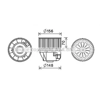 Moteur électrique, pulseur d'air habitacle AVA QUALITY COOLING FD8619