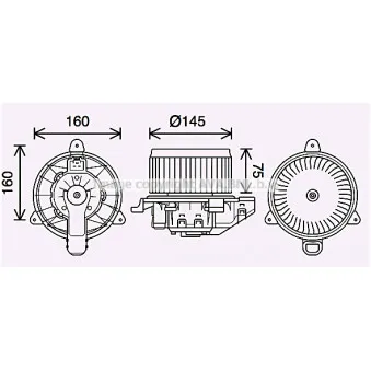 Moteur électrique, pulseur d'air habitacle AVA QUALITY COOLING FD8626