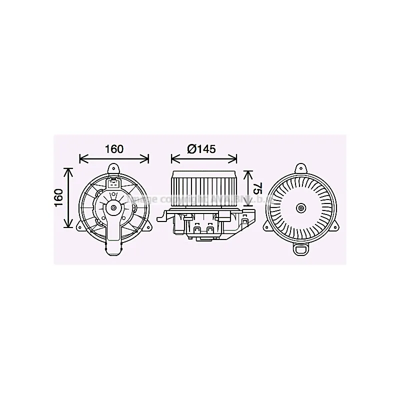 Moteur électrique, pulseur d'air habitacle AVA QUALITY COOLING FD8626