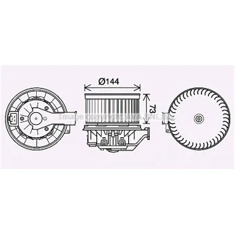 Moteur électrique, pulseur d'air habitacle AVA QUALITY COOLING FD8629
