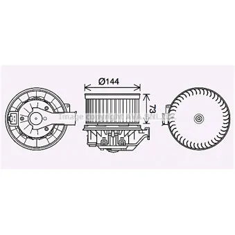 Moteur électrique, pulseur d'air habitacle AVA QUALITY COOLING FD8632