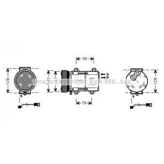 Compresseur, climatisation AVA QUALITY COOLING FDAK288