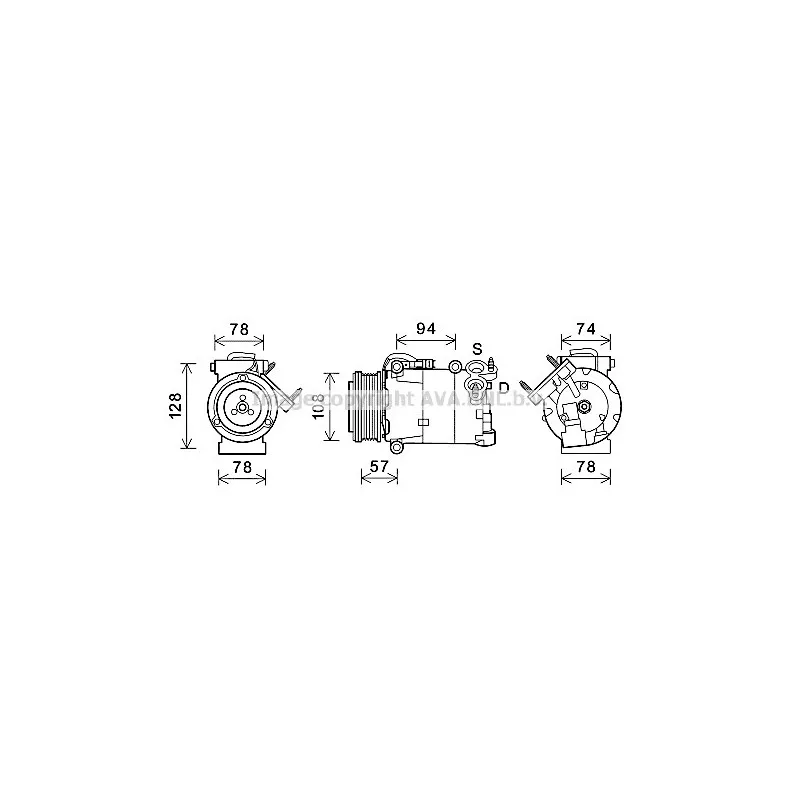 Compresseur, climatisation AVA QUALITY COOLING FDAK587