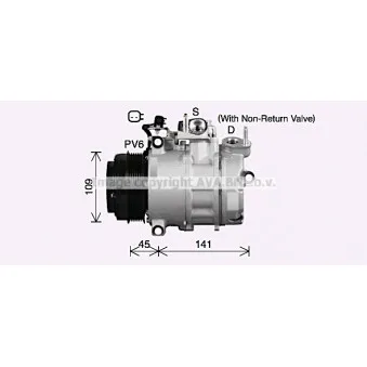 Compresseur, climatisation AVA QUALITY COOLING FDAK692