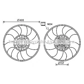 Ventilateur, refroidissement du moteur AVA QUALITY COOLING FDF609