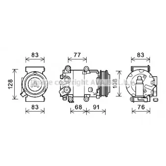 Compresseur, climatisation AVA QUALITY COOLING FDK604