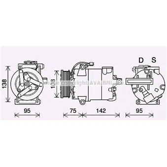 Compresseur, climatisation AVA QUALITY COOLING FDK635
