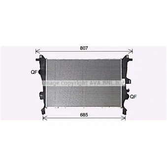 Radiateur, refroidissement du moteur AVA QUALITY COOLING FT2466