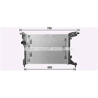 Radiateur, refroidissement du moteur AVA QUALITY COOLING FT2470