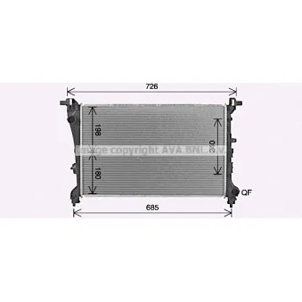 Radiateur, refroidissement du moteur AVA QUALITY COOLING FT2472