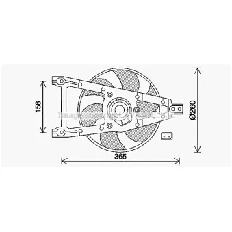 Ventilateur, refroidissement du moteur AVA QUALITY COOLING FT7612