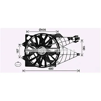 Ventilateur, refroidissement du moteur AVA QUALITY COOLING FT7614