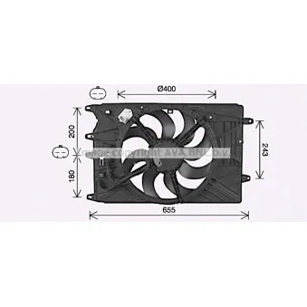Ventilateur, refroidissement du moteur AVA QUALITY COOLING FT7615