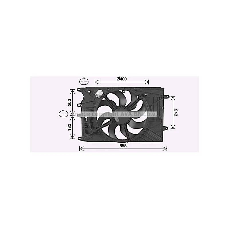 Ventilateur, refroidissement du moteur AVA QUALITY COOLING FT7615