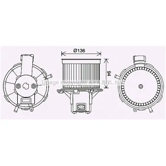 Moteur électrique, pulseur d'air habitacle AVA QUALITY COOLING FT8465
