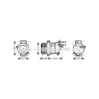 Compresseur, climatisation AVA QUALITY COOLING FTAK333