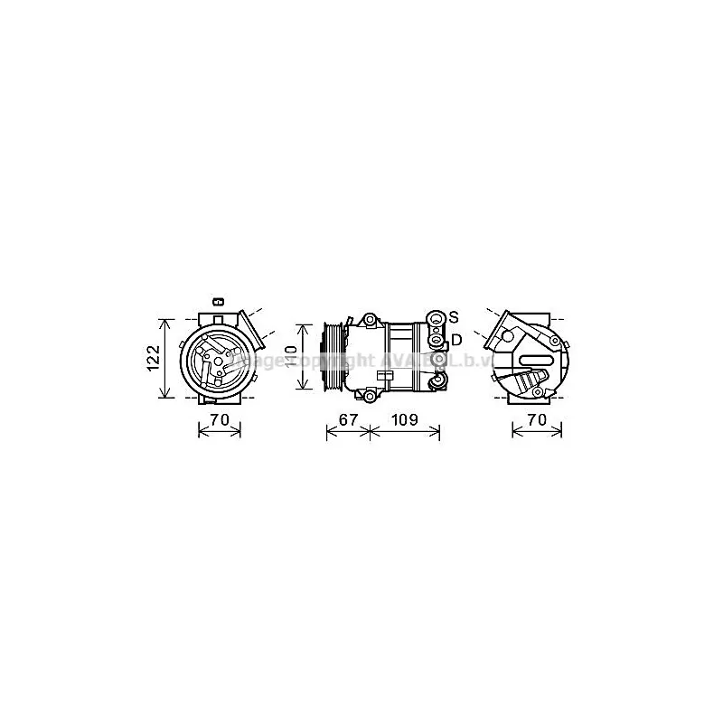 Compresseur, climatisation AVA QUALITY COOLING FTAK408