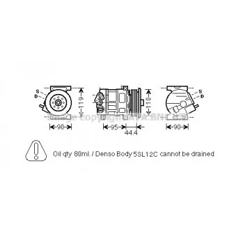Compresseur, climatisation AVA QUALITY COOLING FTK457