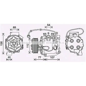 Compresseur, climatisation AVA QUALITY COOLING HDK311