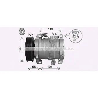 Compresseur, climatisation AVA QUALITY COOLING HDK322