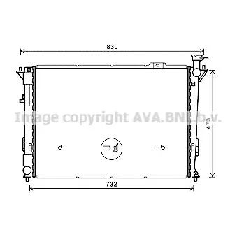 Radiateur, refroidissement du moteur AVA QUALITY COOLING HY2447