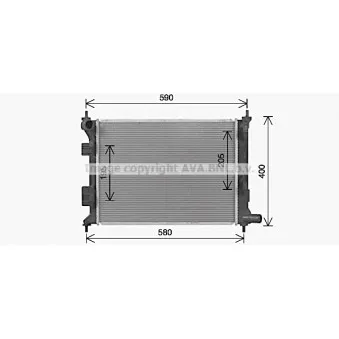 Radiateur, refroidissement du moteur AVA QUALITY COOLING HY2492