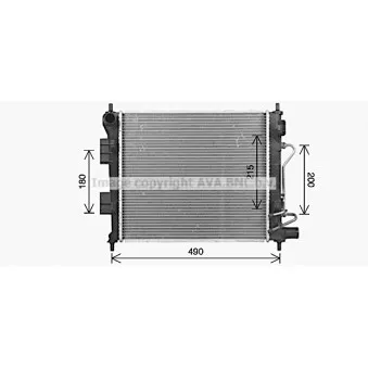 Radiateur, refroidissement du moteur AVA QUALITY COOLING HY2589