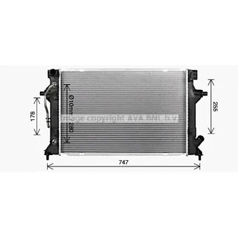 Radiateur, refroidissement du moteur AVA QUALITY COOLING HY2596