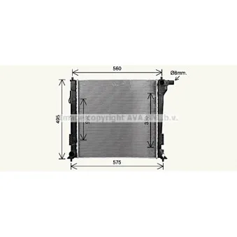 Radiateur, refroidissement du moteur AVA QUALITY COOLING HY2597