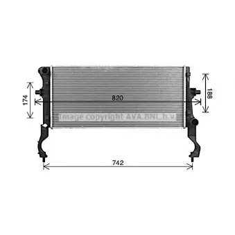 Radiateur, refroidissement du moteur AVA QUALITY COOLING HY2600