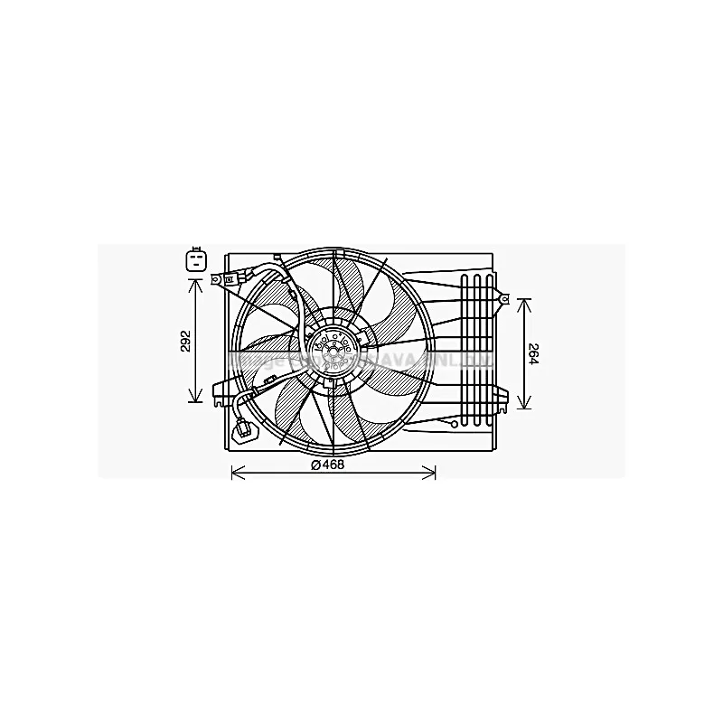 Ventilateur, refroidissement du moteur AVA QUALITY COOLING HY7572